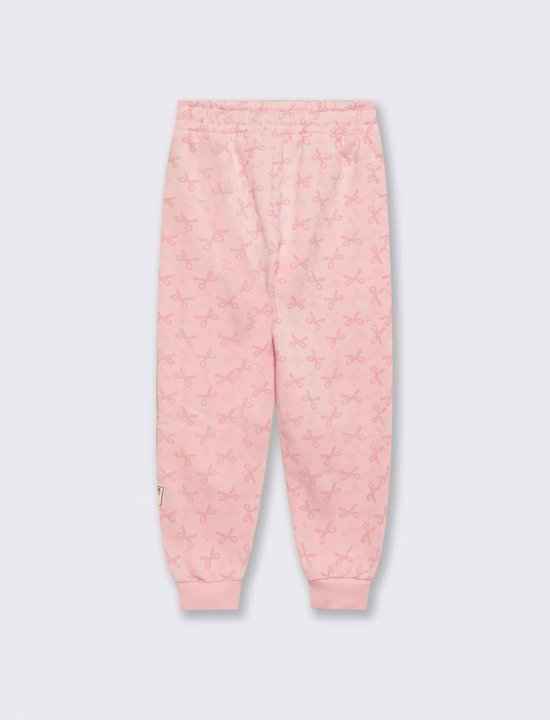 Jogger da bambina in tessuto garzato - Rosa