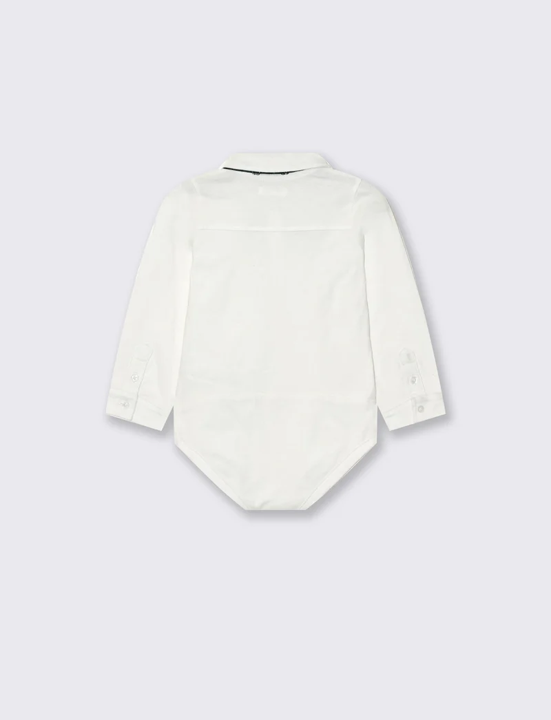 Camicia body elegante con papillon - Bianco latte
