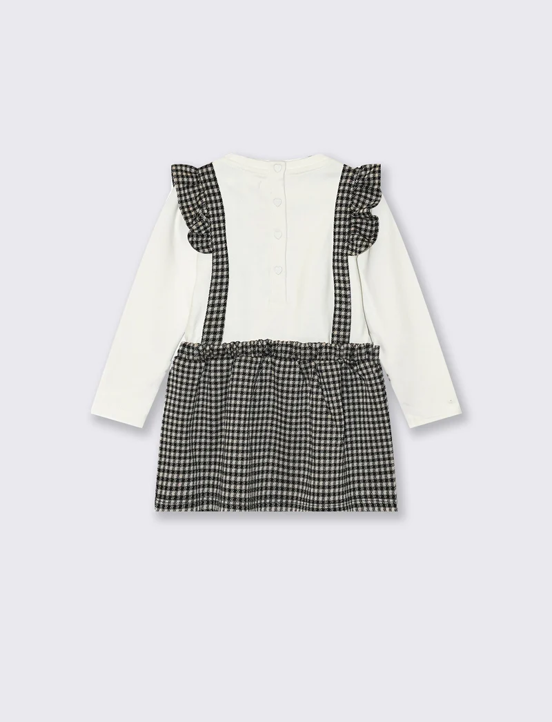 Abito salopette con t-shirt a quadretti - Fantasia