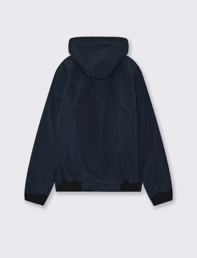 Giubbotto imbottito con cappuccio e tasche - Blu