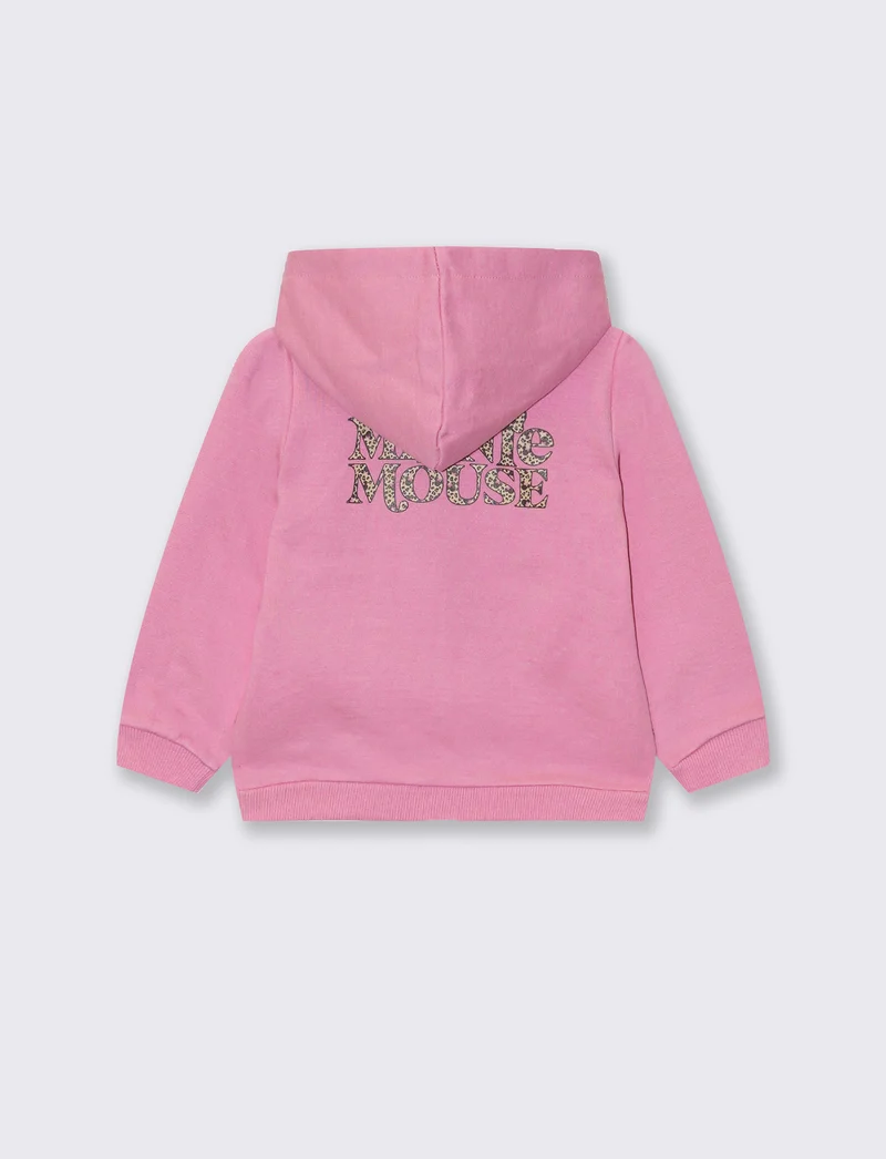 Felpa con cappuccio Minnie leopardata - Fuxia azalea