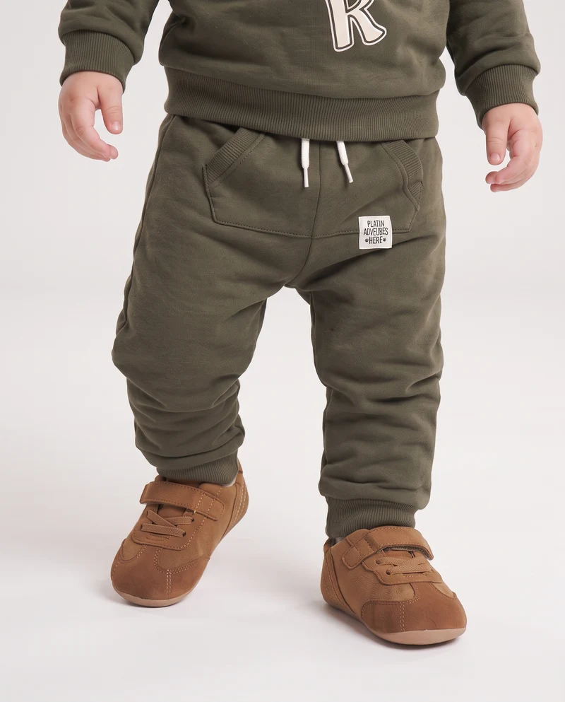 Pantalone jogger con tasca kangaroo - Verde militare