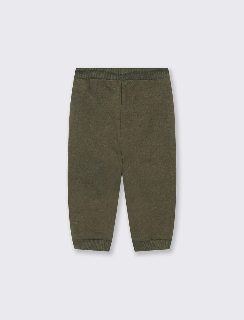 Pantalone jogger con tasca kangaroo - Verde militare