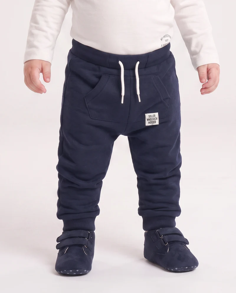 Pantalone jogger con tasca kangaroo - Blu
