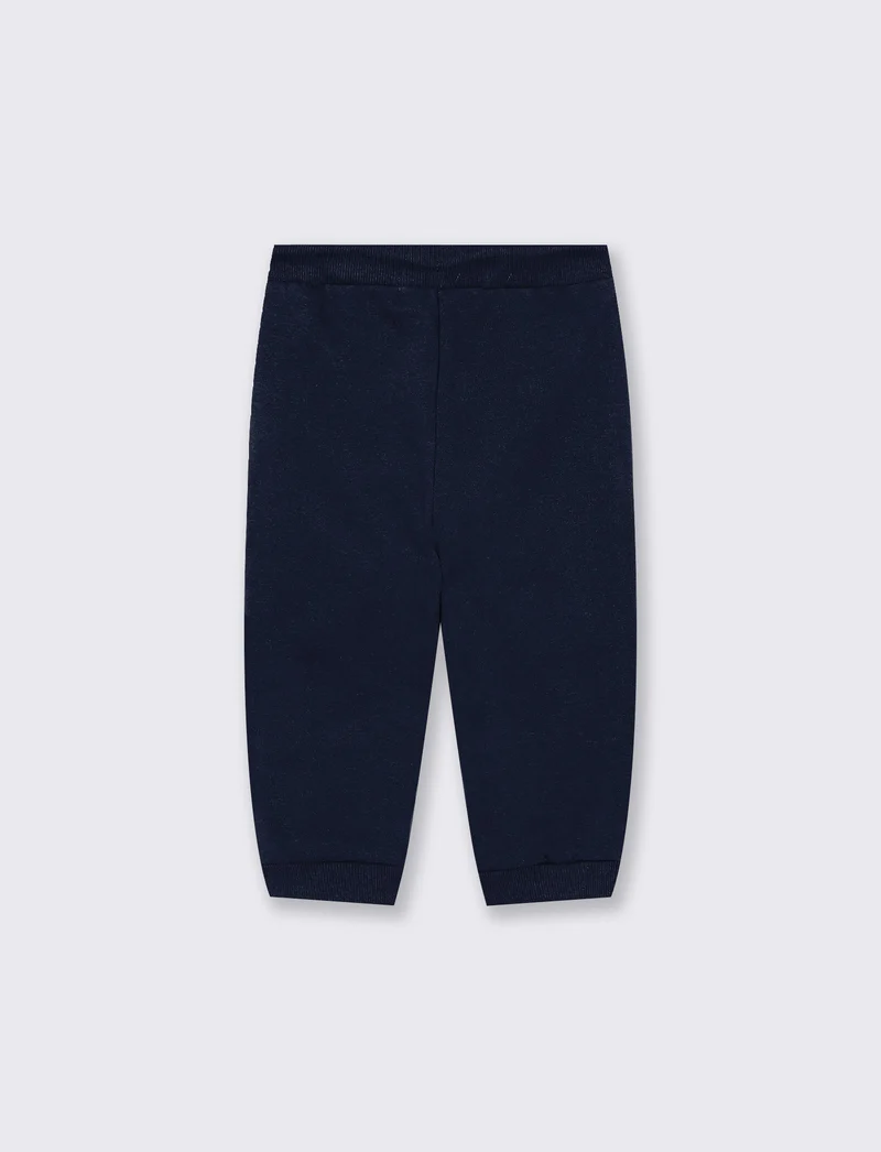 Pantalone jogger con tasca kangaroo - Blu