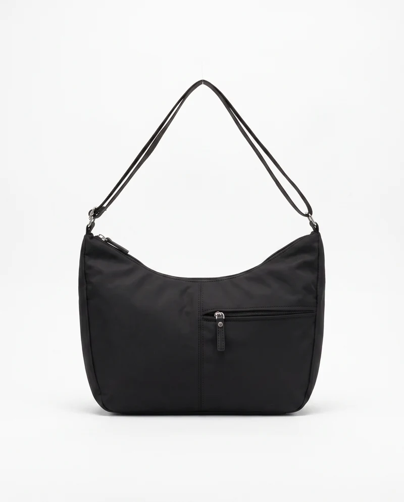 Borsa Mezzaluna Grande in Nylon - Nero