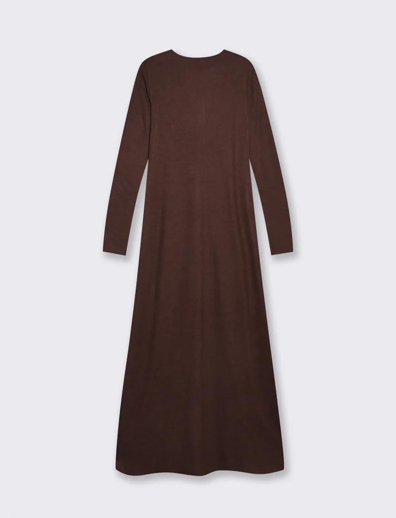 Vestito lungo con incrocio elegante - Moro