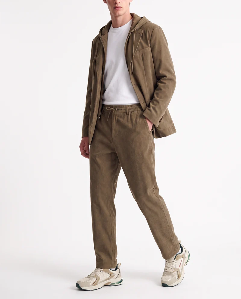 Pantaloni Jogger Velluto Easy Formal Fit Uomo - Moro