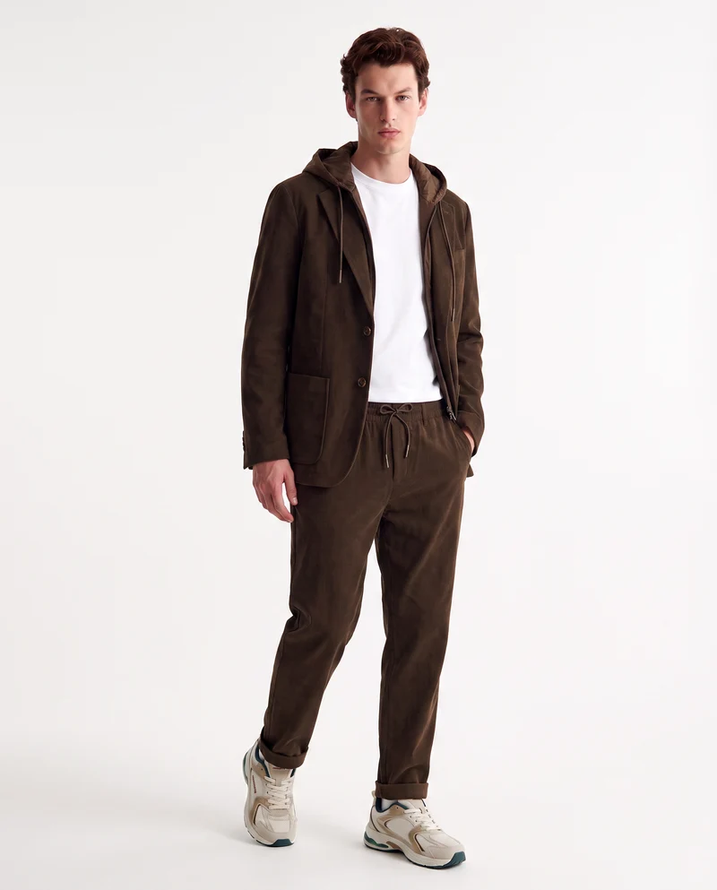 Pantaloni Jogger Velluto Easy Formal Fit Uomo - Verde kaki