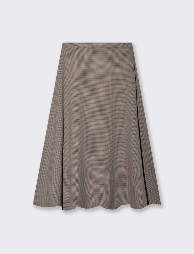 Gonna longuette svasata con zip laterale - var 1