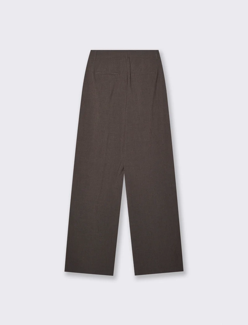 Pantaloni classici con pinches eleganti - Tortora melange