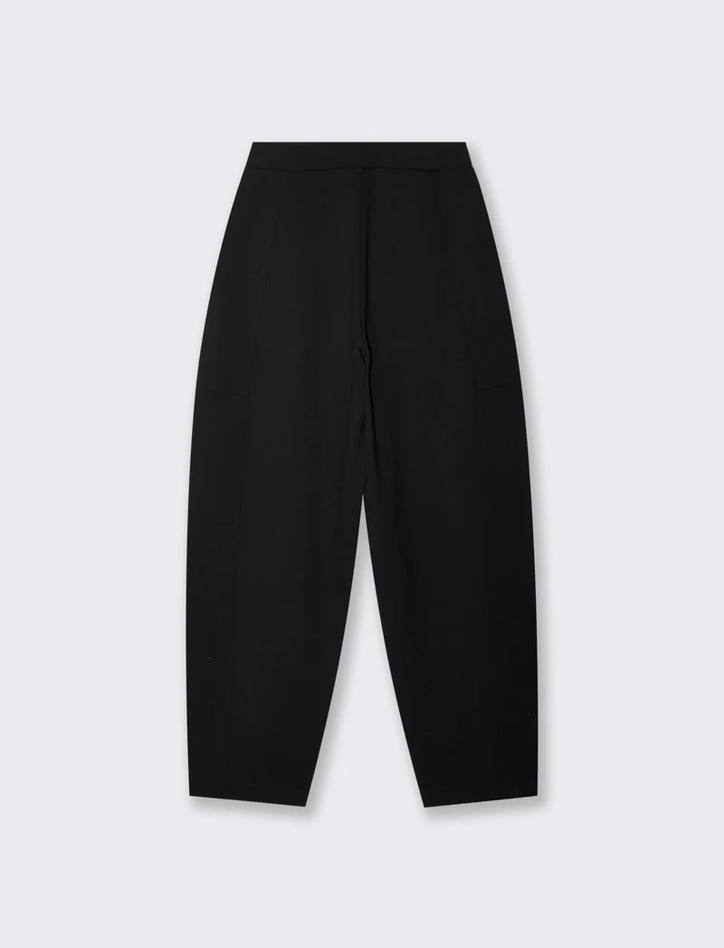 Pantalone con elastico e tasche laterali - Nero