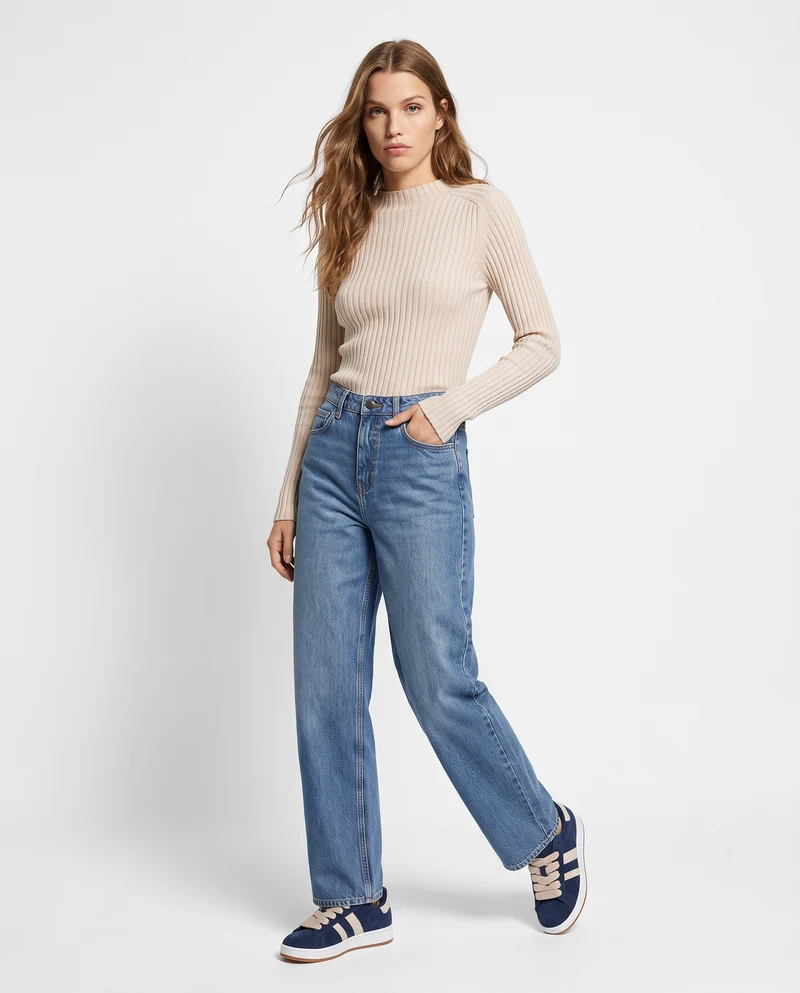 Maglia a manica lunga versatile e comoda - Avorio
