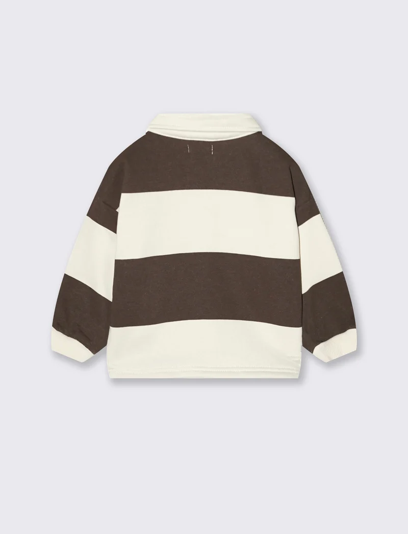 Felpa polo a righe con stampe e ricami - Righe