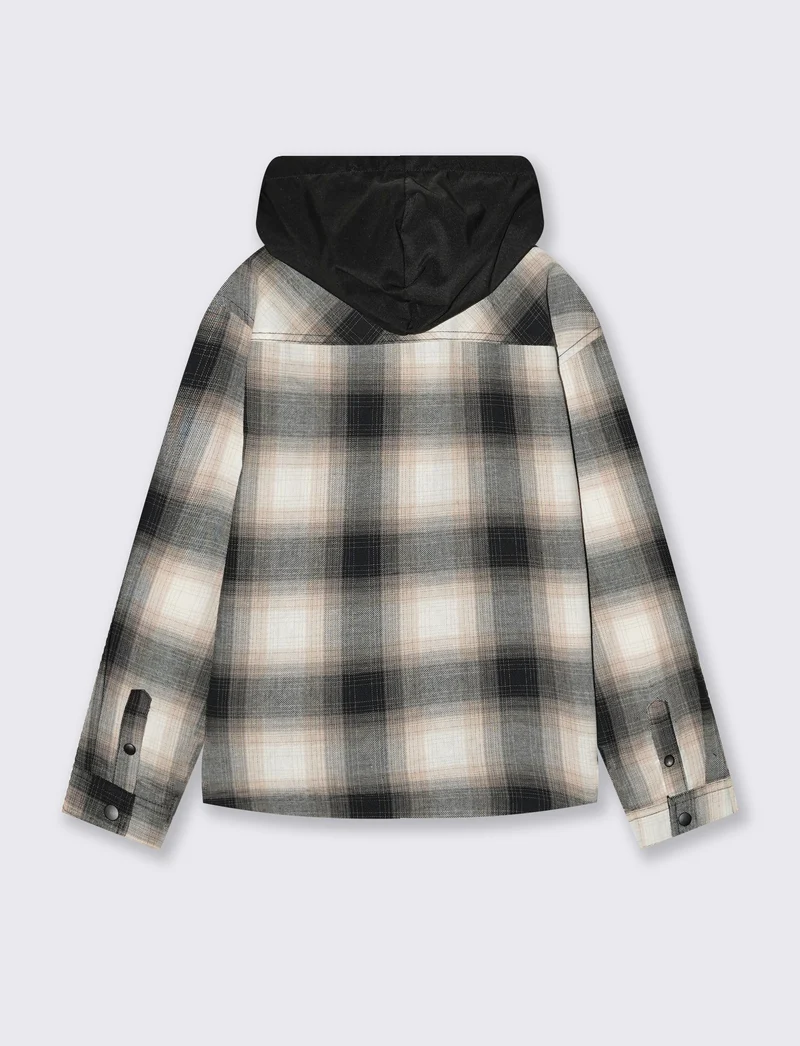 Camicia flanella con cappuccio rimovibile - Fantasia