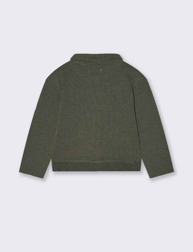 Felpa giubbotto elegante e alla moda - Verde militare