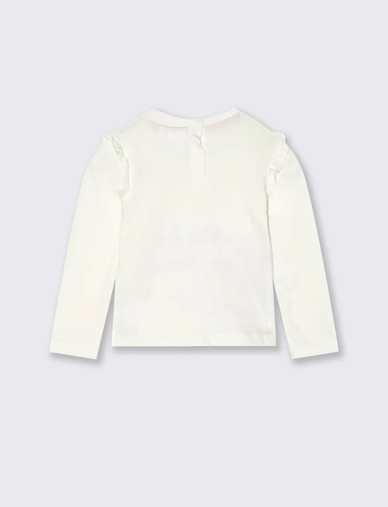 T shirt Minnie con rouches maniche lunga - Bianco latte