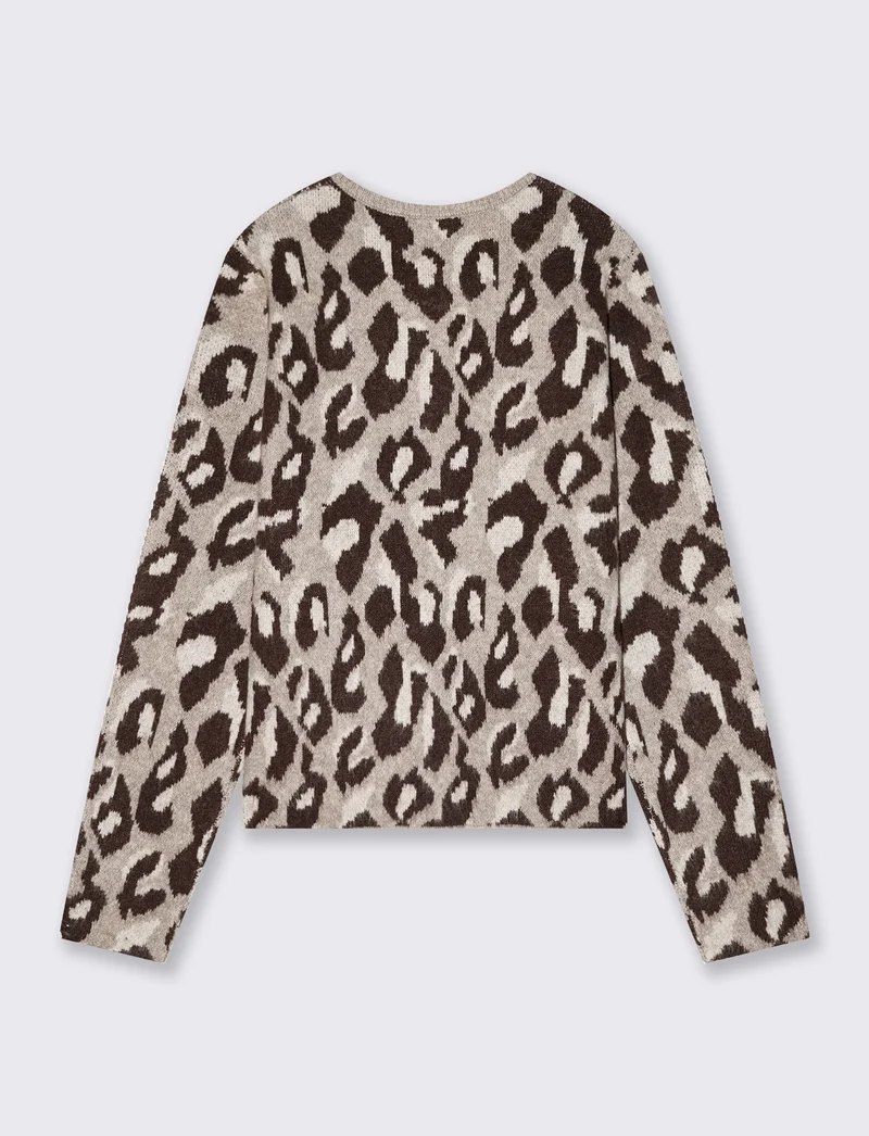 Cardigan jacquard con motivo animalier - var 2