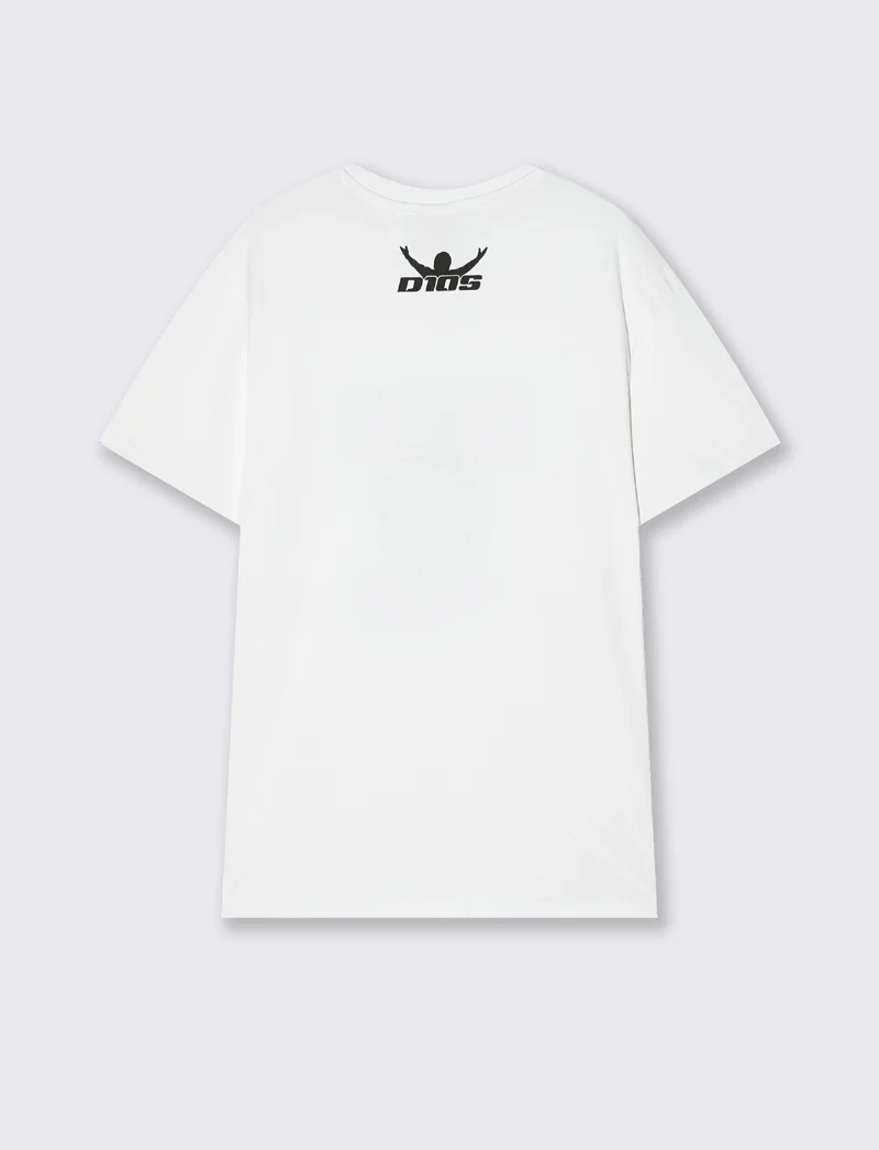 T-Shirt Jersey Premium D10S Stampa Frontale - Bianco