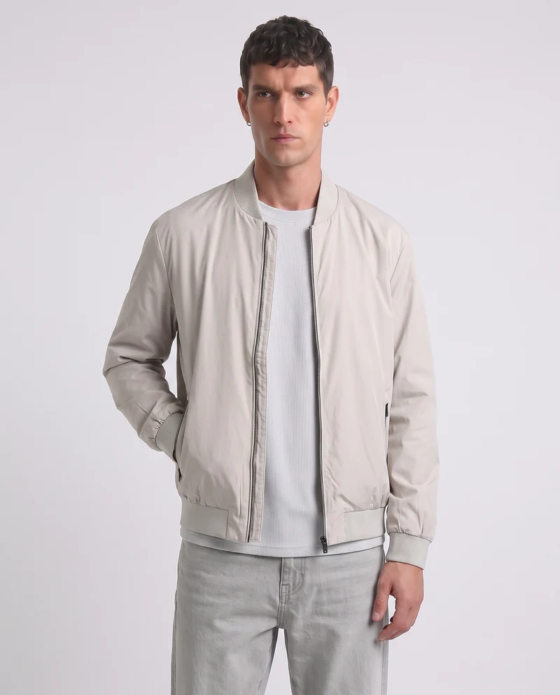 Bomber Basic in Tessuto Tecnico - Sabbia