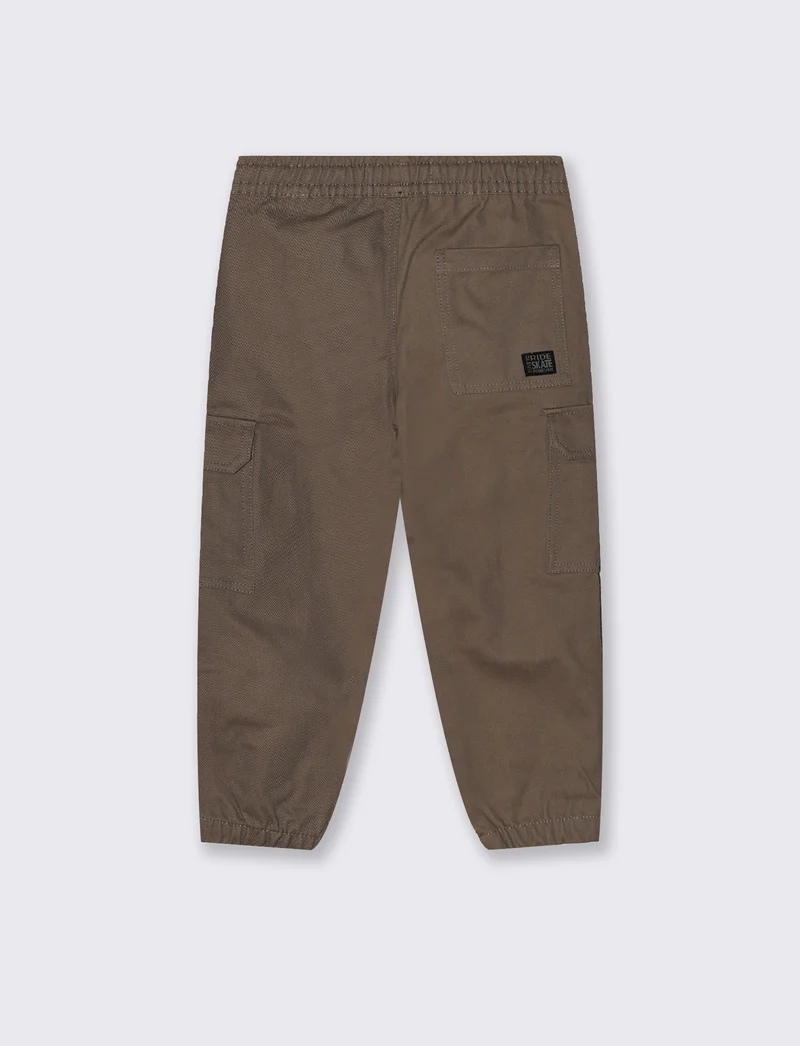 Pantaloni cargo in twill per il tempo libero - Marrone chiaro