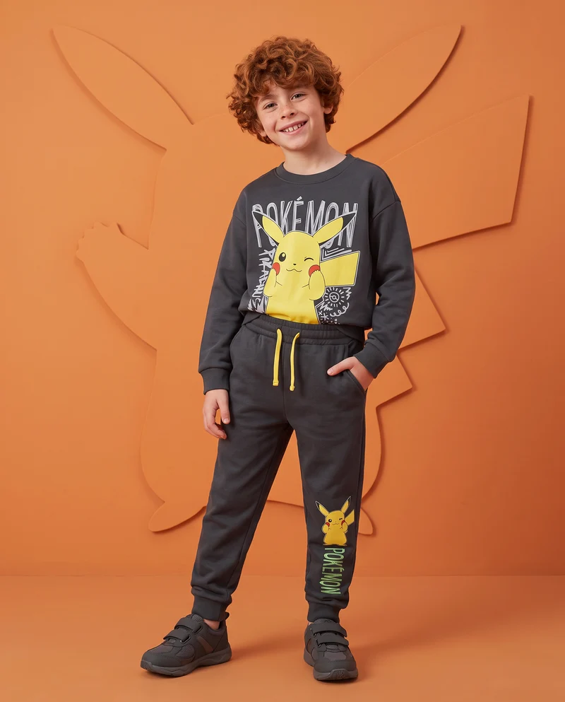 Jogger Grigio con Stampa Pokemon - Grigio piombo
