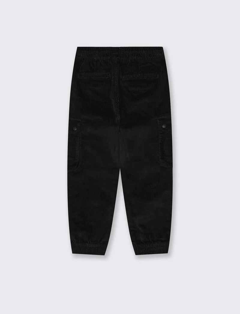 Jogger cargo in velluto a coste per l'inverno - Nero