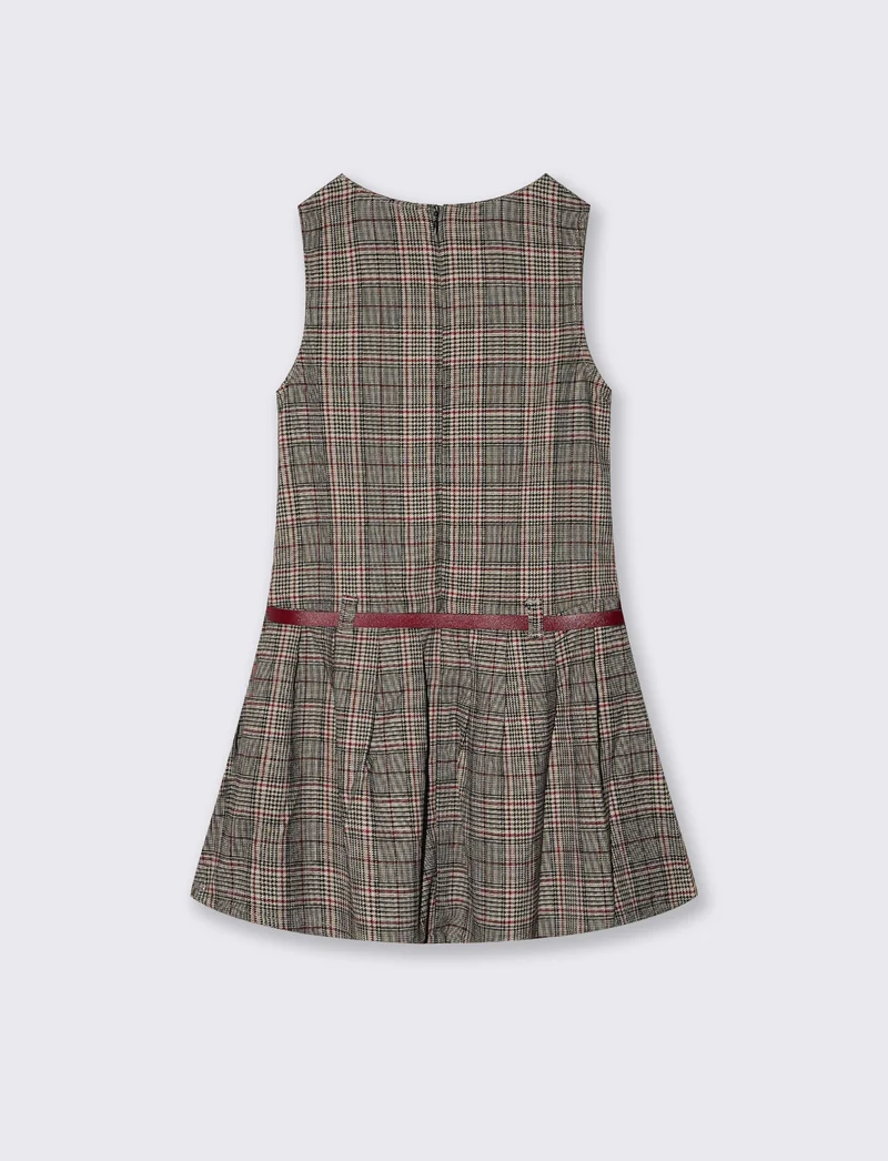 Abito scozzese girocollo da bambina - Quadri