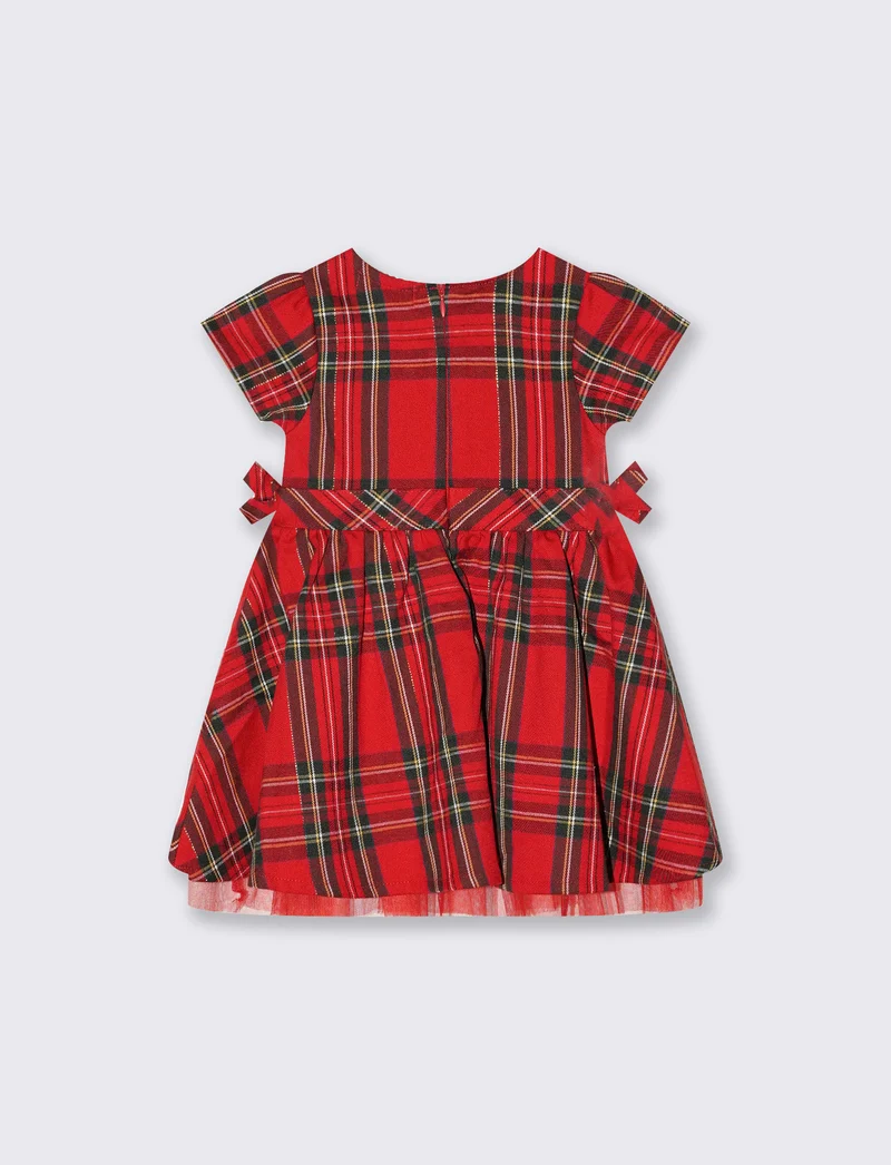 Abito natalizio con tulle e ciniglia - Rosso
