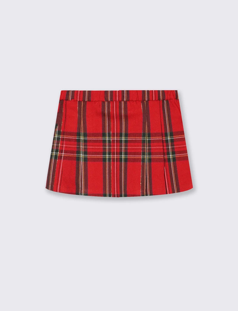 Gonna tartan elegante per feste natalizie - Rosso