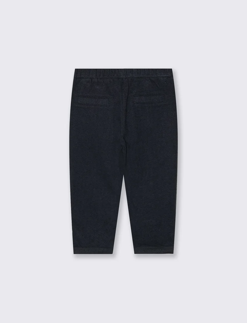 Pantaloni eleganti con pinces e vita elastica - Blu