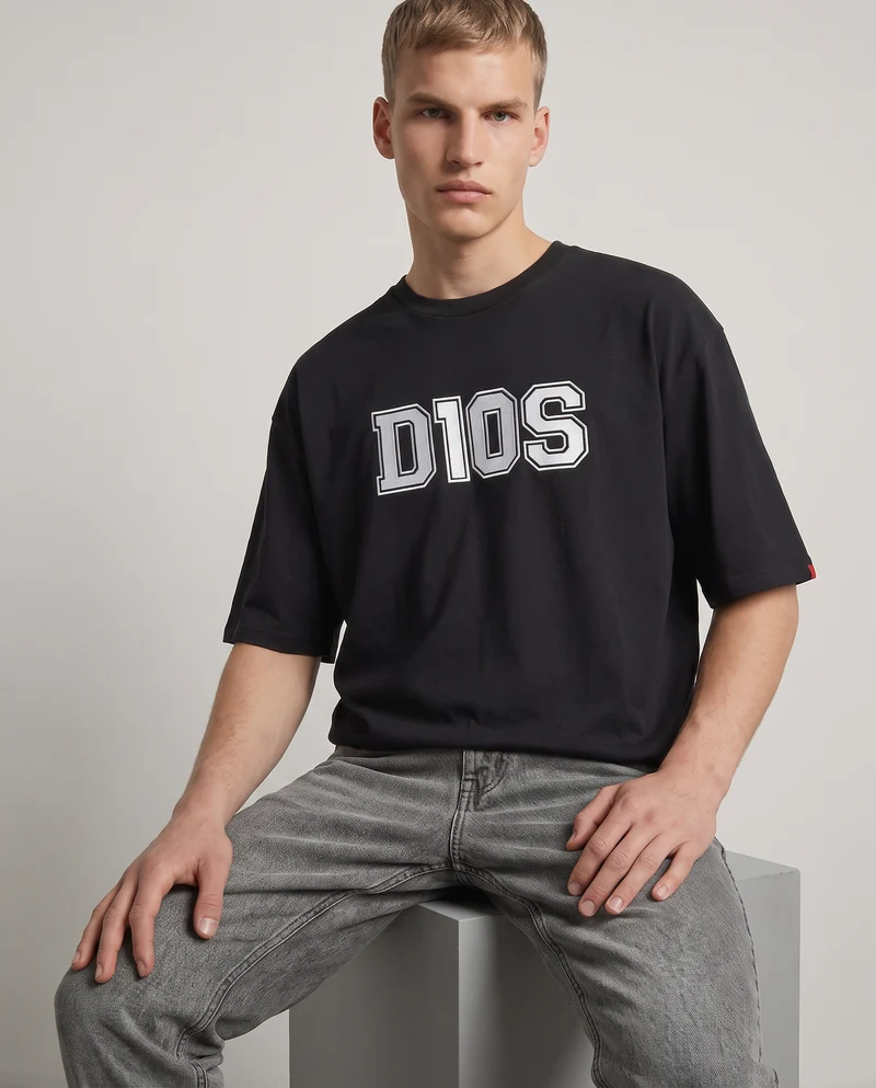 T-shirt D10S girocollo regular fit - Nero