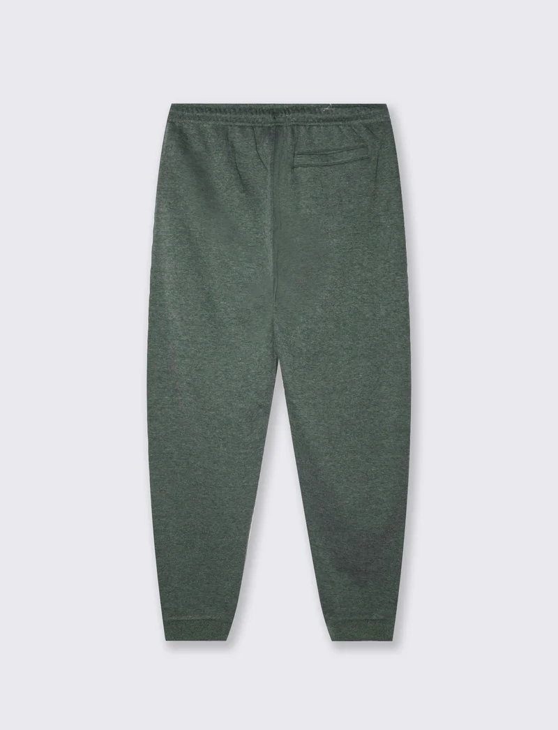 Pantaloni in felpa melange regular fit - Verde scuro