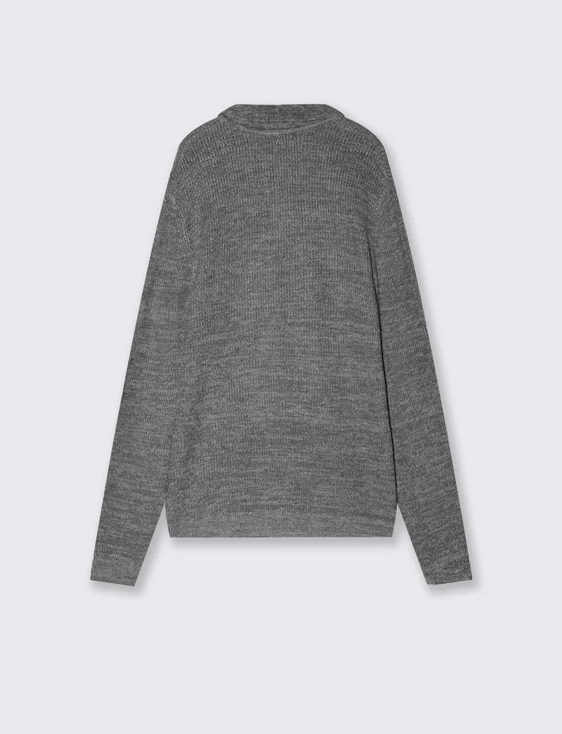 Maglia polo in misto viscosa effetto twist - Nero