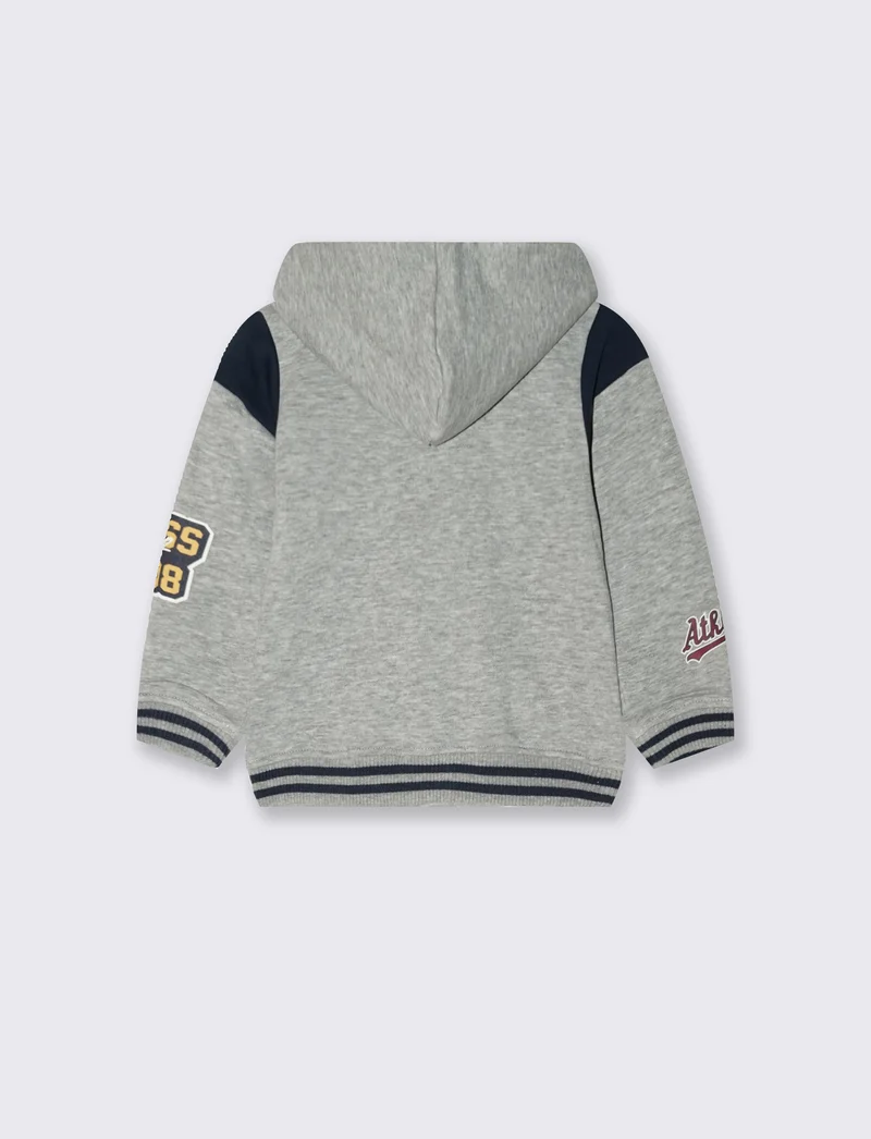 Felpa con cappuccio dallo stile casual - Grigio mel.