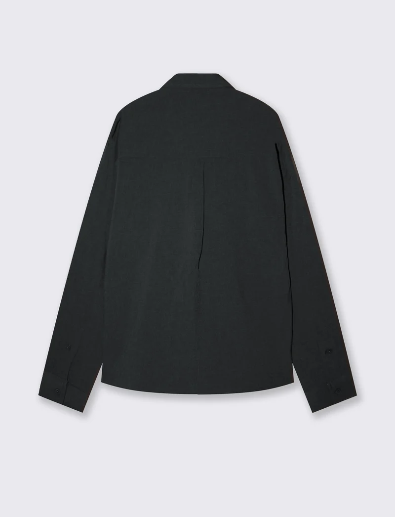 Camicia Relaxed Fit in Tessuto Premium - Antracite melange