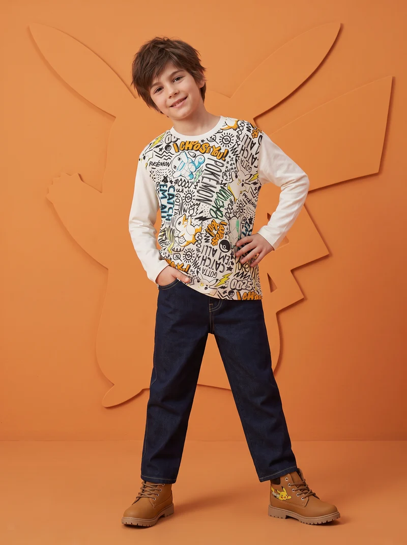 T-shirt maniche lunghe Pokemon in cotone - Fantasia