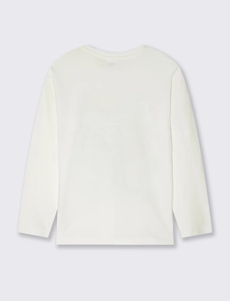 T-shirt maniche lunghe Pokémon in cotone - Bianco latte