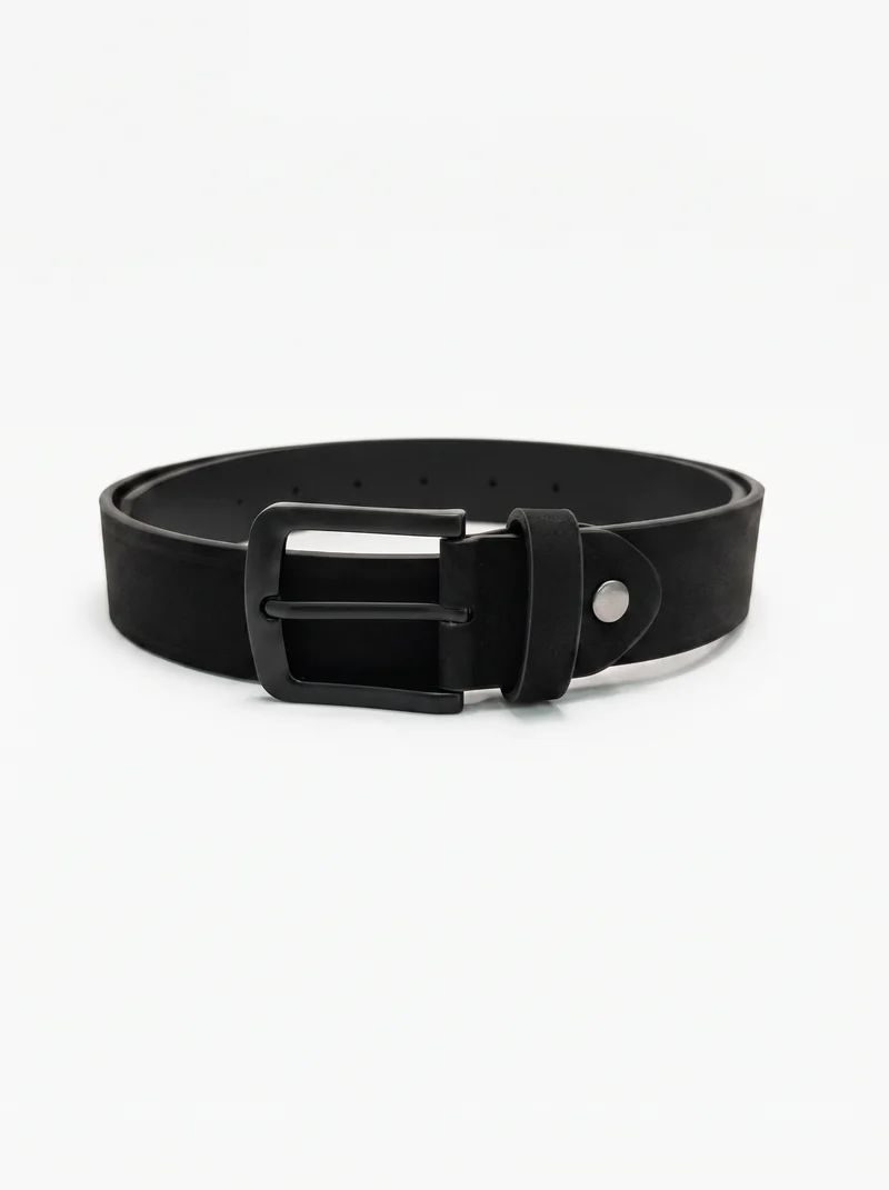 Cintura matte con fibbia satinata - Nero