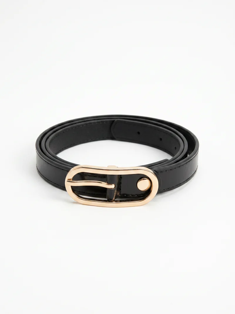 Cintura vernice sottile da h 2 cm - Nero