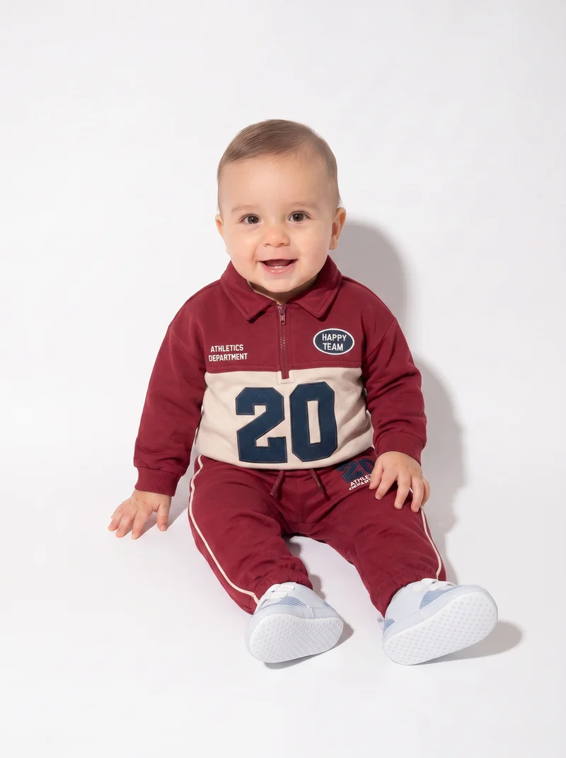 Pantaloni jogger con dettagli - Bordeaux
