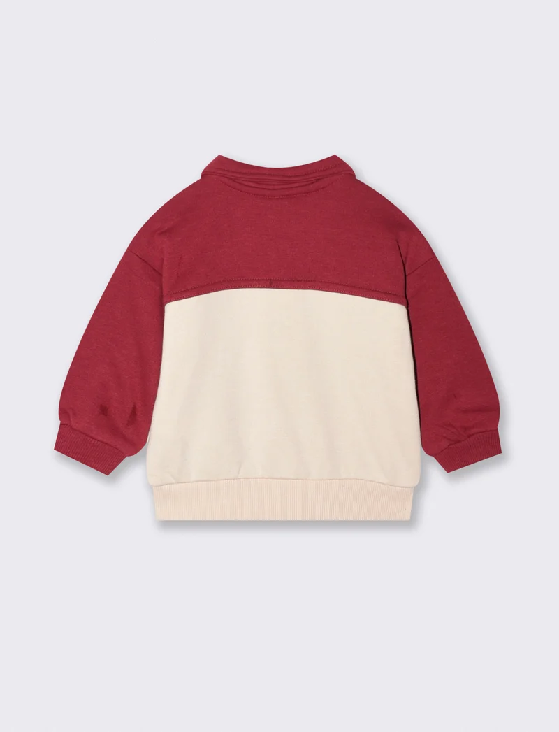 Felpa con zip e stampe super cool - Bordeaux