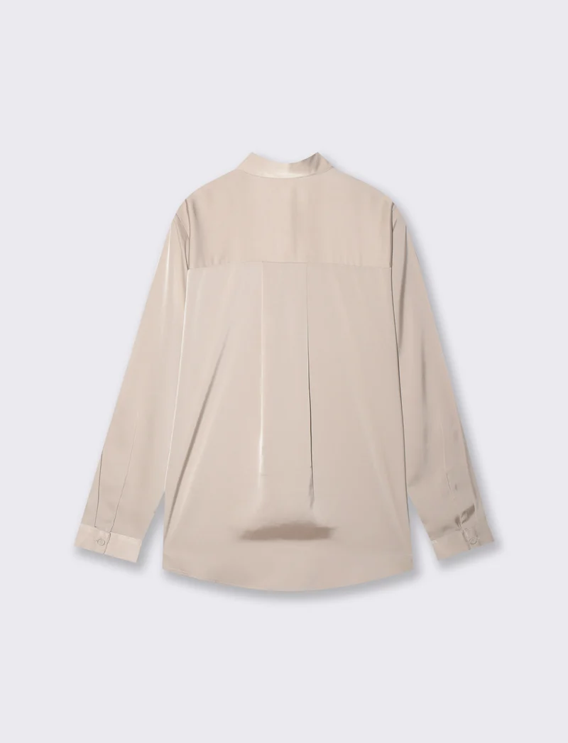 Camicia manica lunga elegante e versatile - Beige