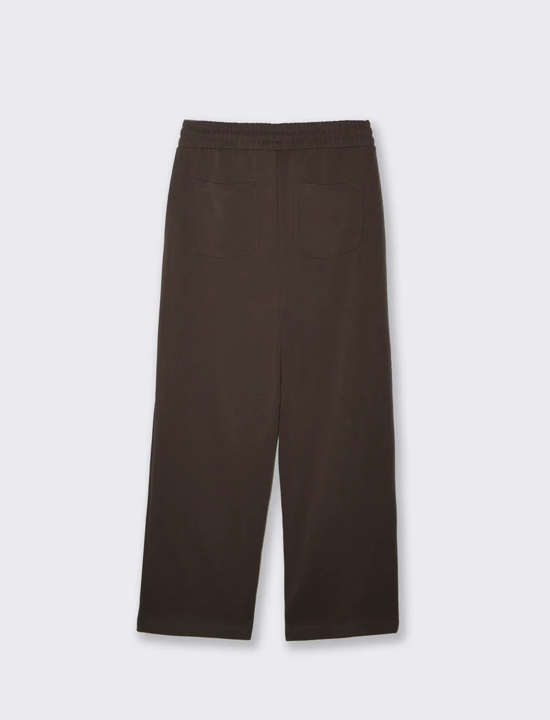 Pantaloni Jogger Relaxed Fit in Interlock - Moro