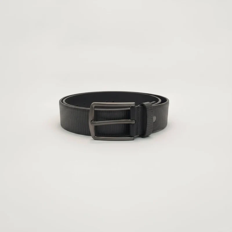 Cintura uomo fusto righe altezza 4cm - Grigio fango