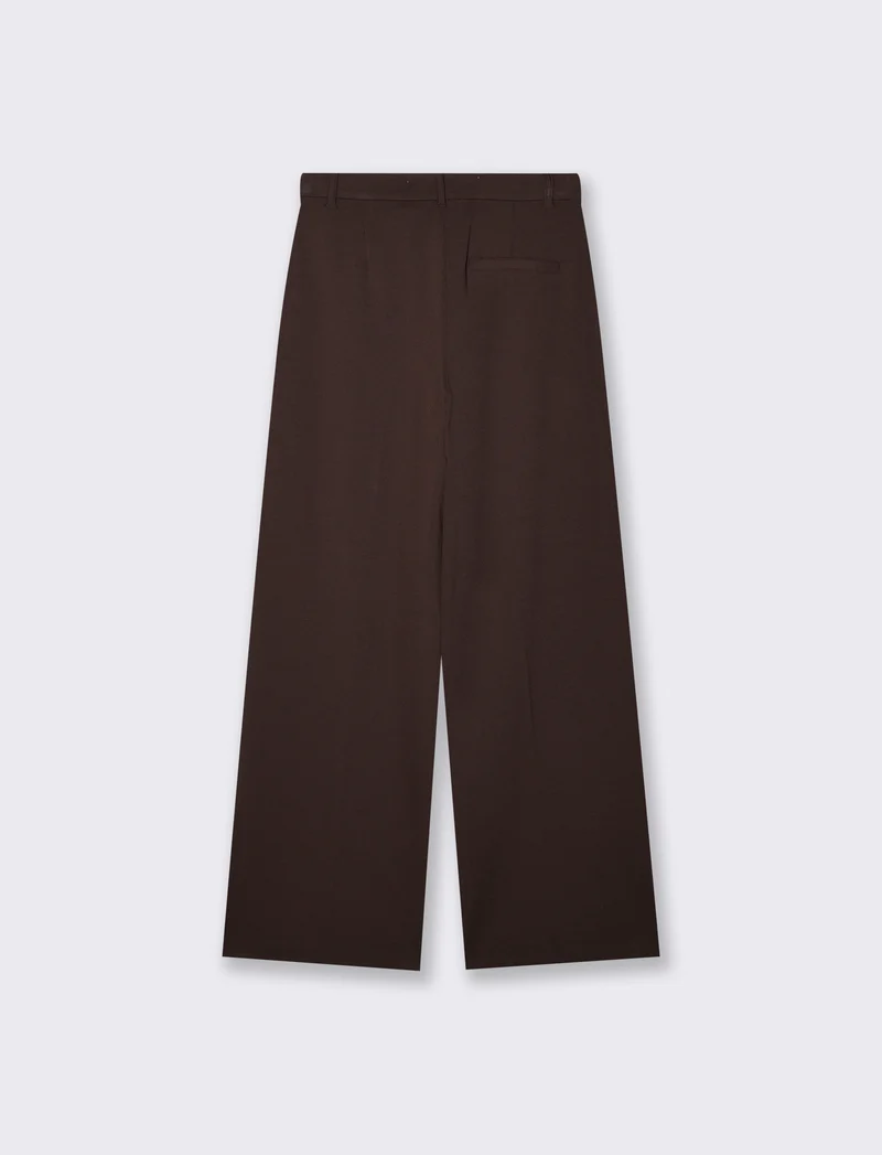 Pantalone wide leg high waist classico - Moro