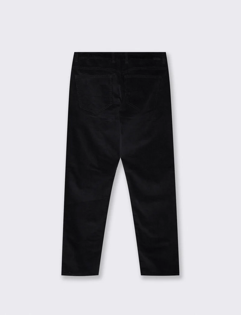 Pantaloni 5 tasche in velluto a coste - Nero