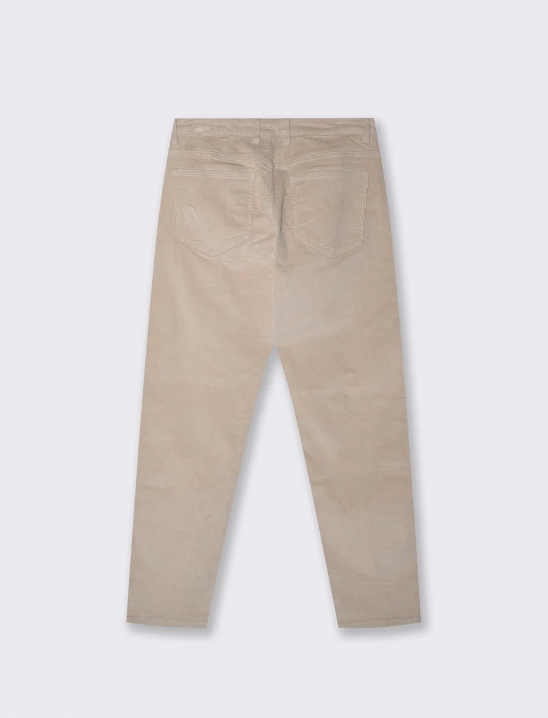 Pantaloni 5 tasche in velluto a coste - Sabbia