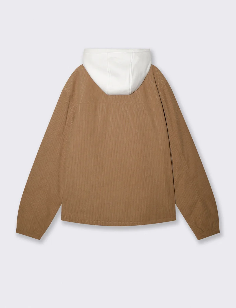 Giubbotto overshirt in velluto uomo - Beige scuro