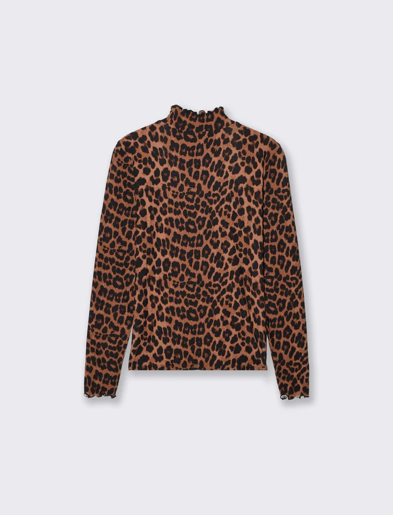 T-shirt manica lunga con collo arricciato - var 1